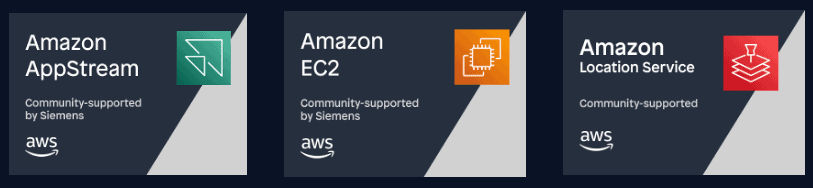 Image showing three new AWS connectors-Amazon AppStream-Amazon EC2-Amazon Location Service