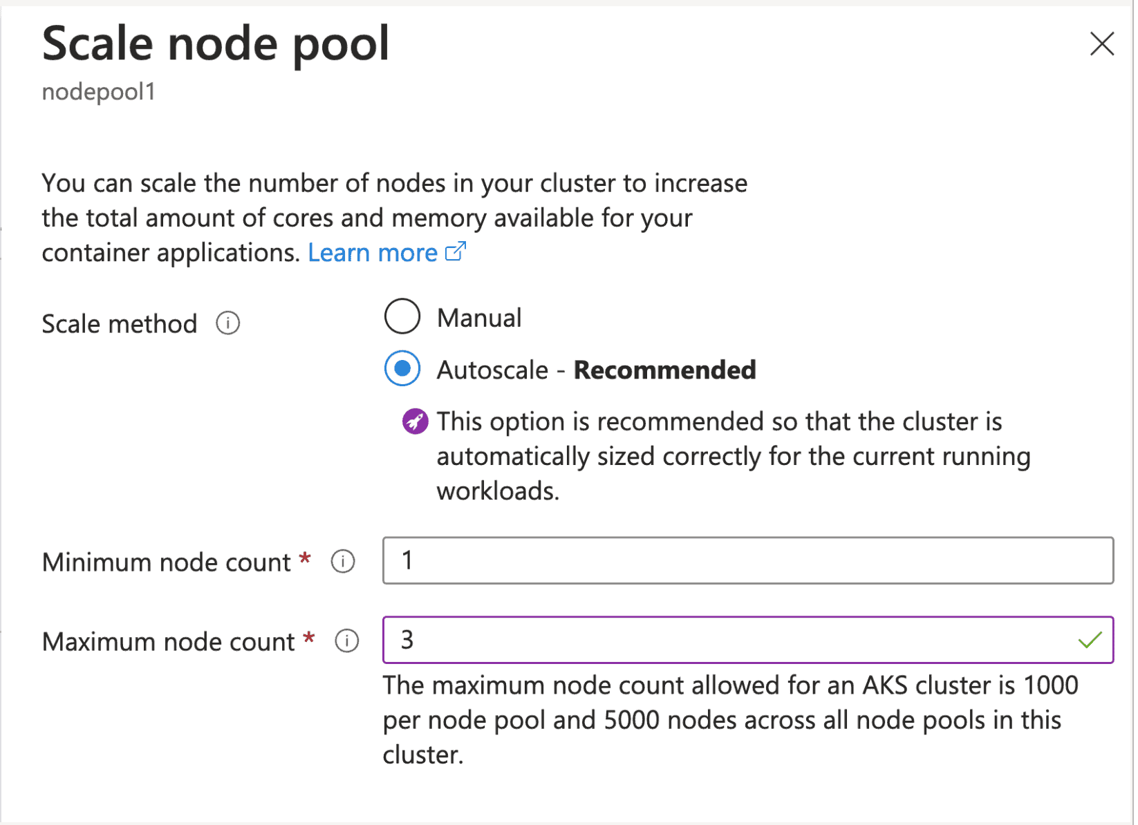 Scale node pool
