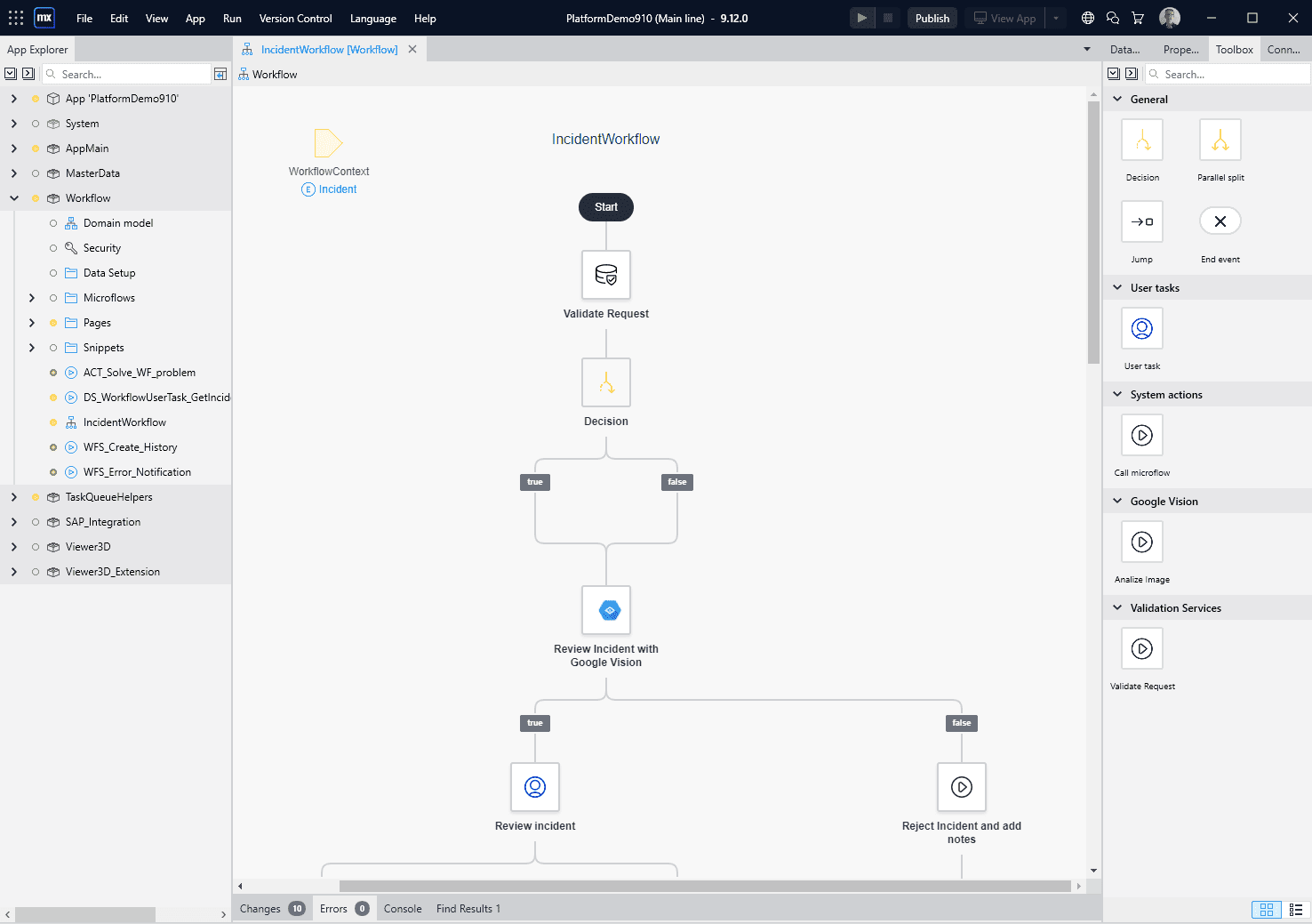 Image showing workflow in Studio Pro