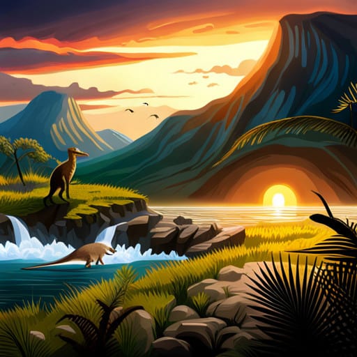 AI prompted image: Jurassic era sunrise