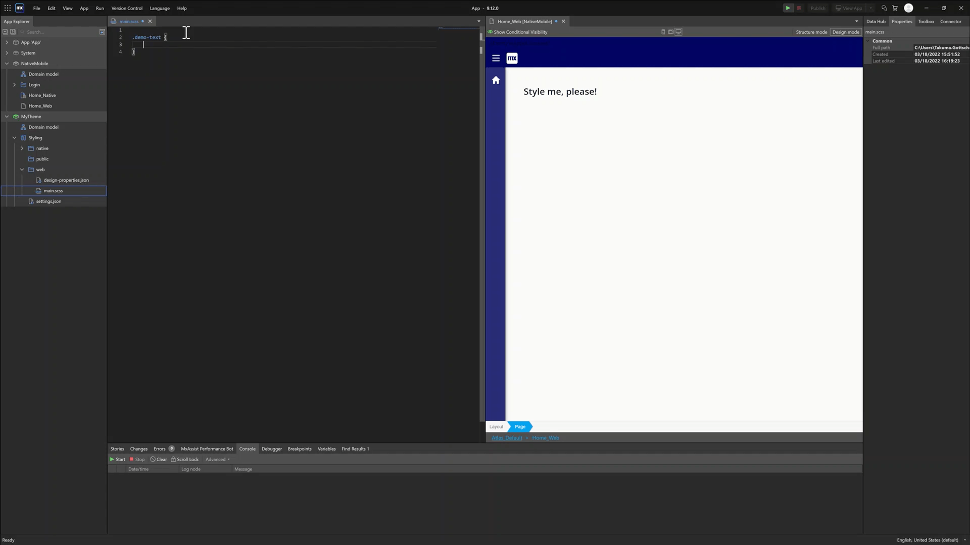 Image showing styling editor