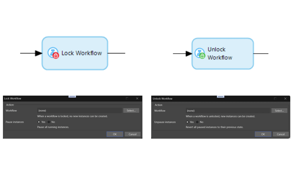 Lock and unlock workflows