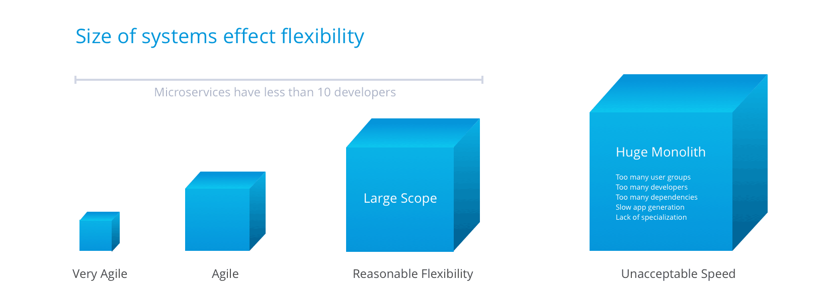 Size of System Effects Flexibility for Microservices Graphic