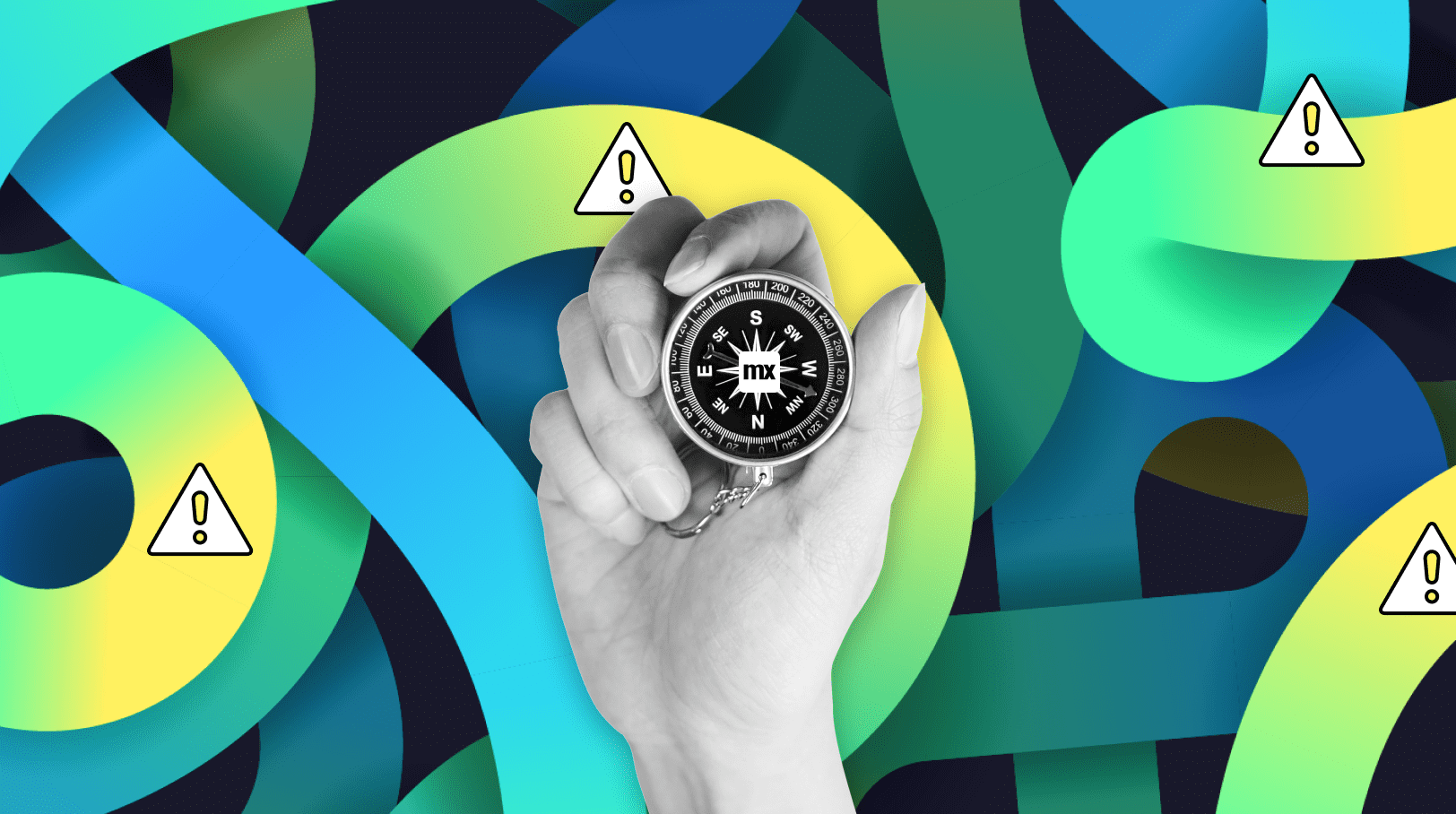 Hand holding a mendix branded compass