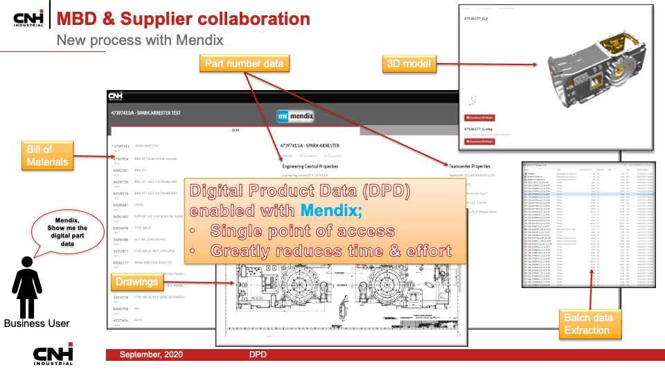 When a user selects a node on a particular bill of materials, attributes from the material system and Teamcenter simultaneously appear in a single view. This greatly reduces the time and effort required to get this information.