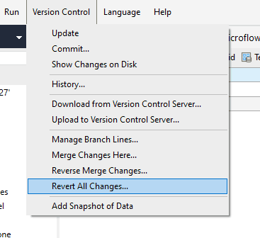 Version Control: Revert All Changes