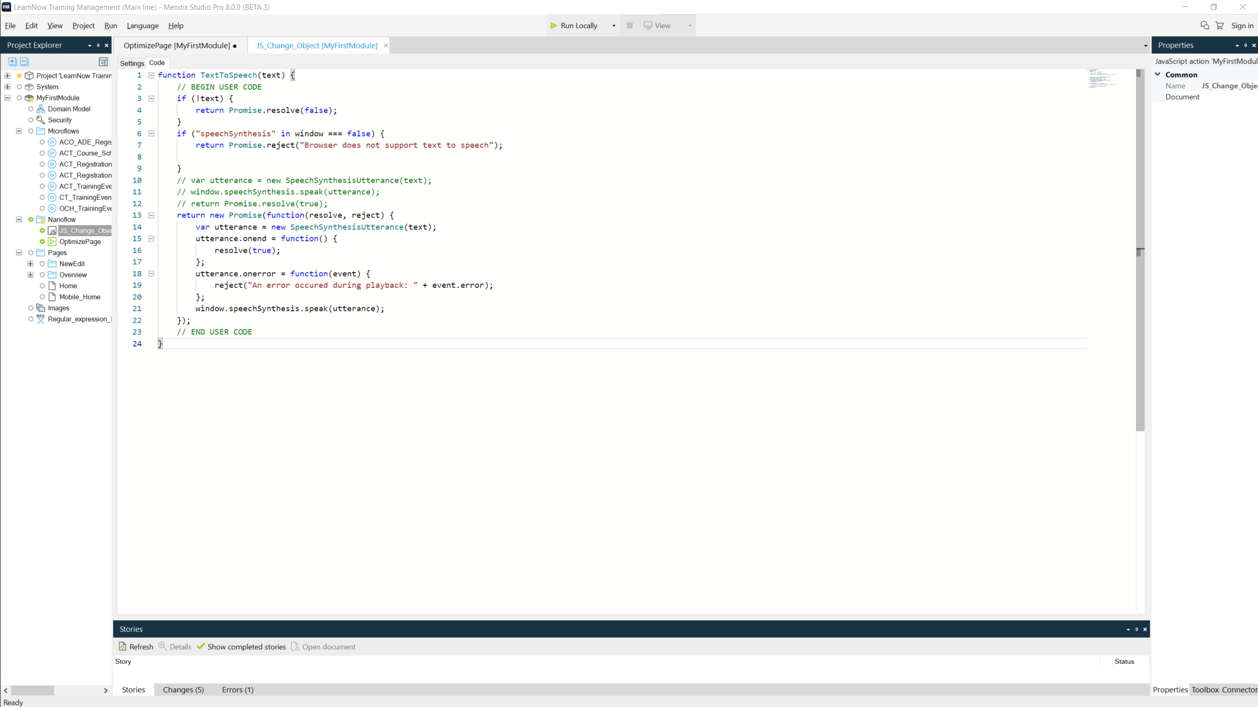 Mendix 8 JavaScript Editor