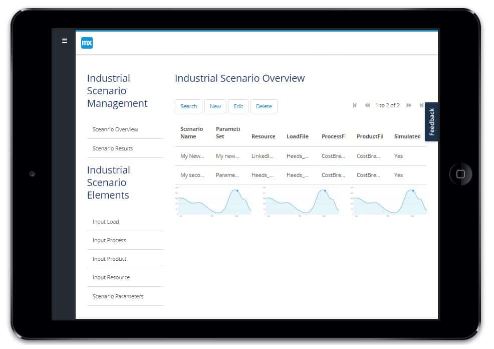 Industrial Scenario Overview App Screenshot