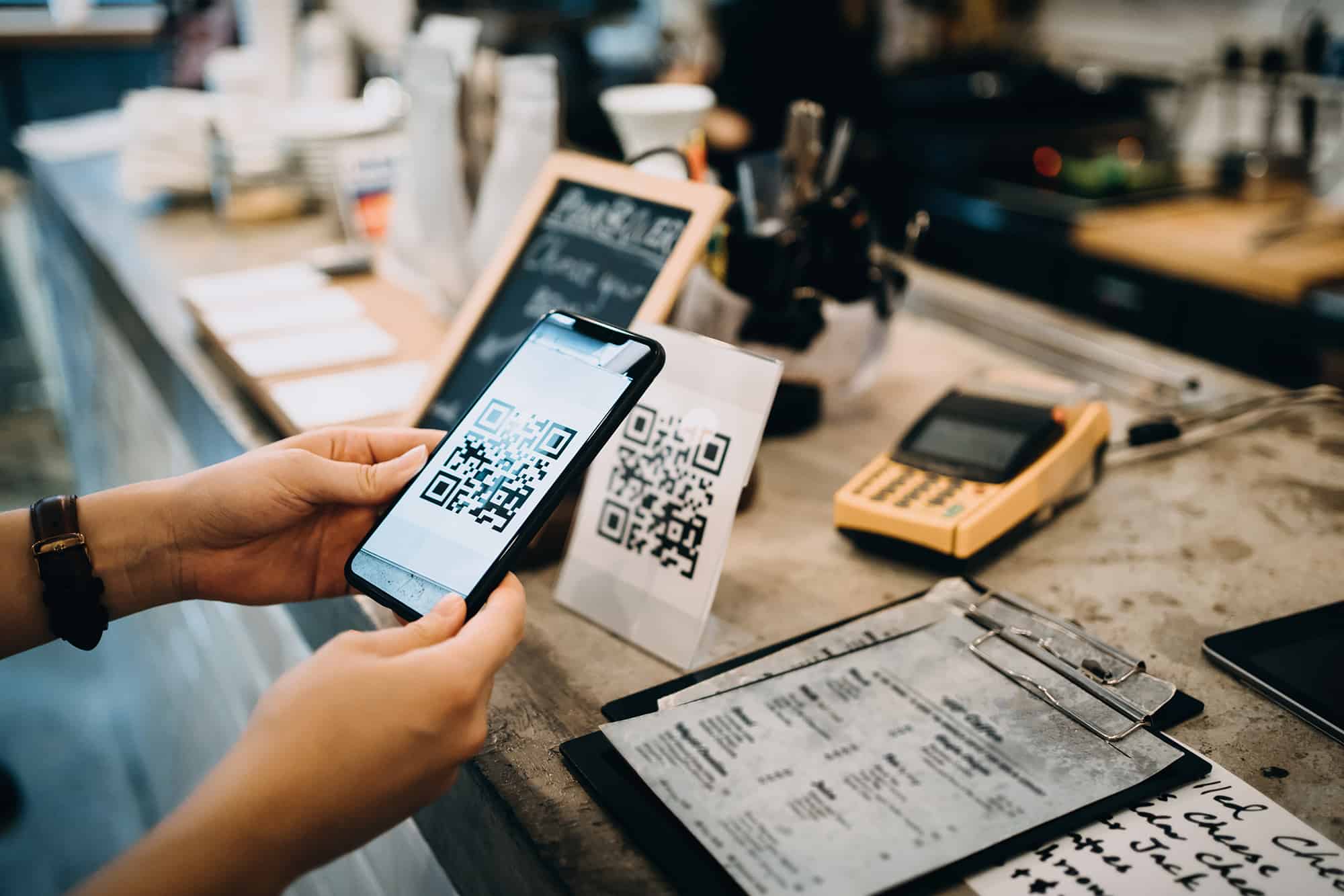 a smartphone scanning a receipt