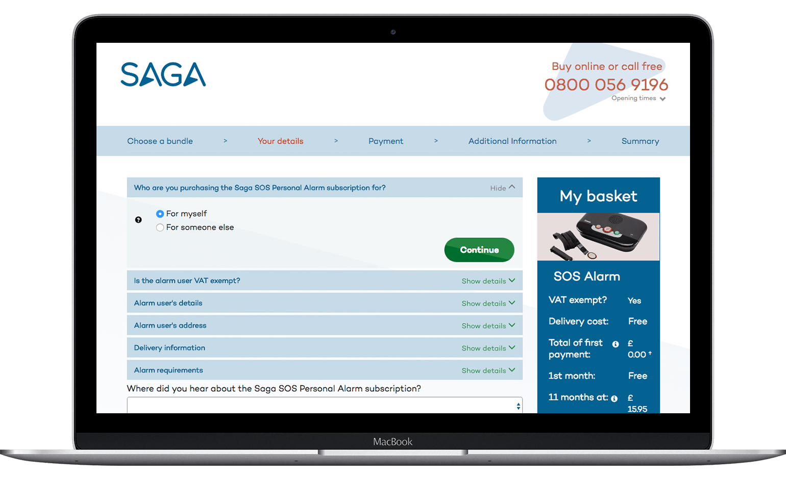 Saga Application Example Screenshot