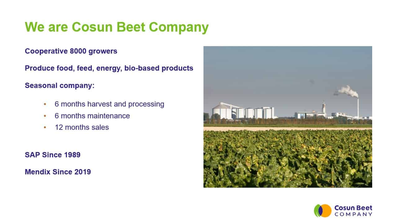 Cosun Beet Company is a cooperative of 8000 growers, who produce food, feed, energy, and bio-based products