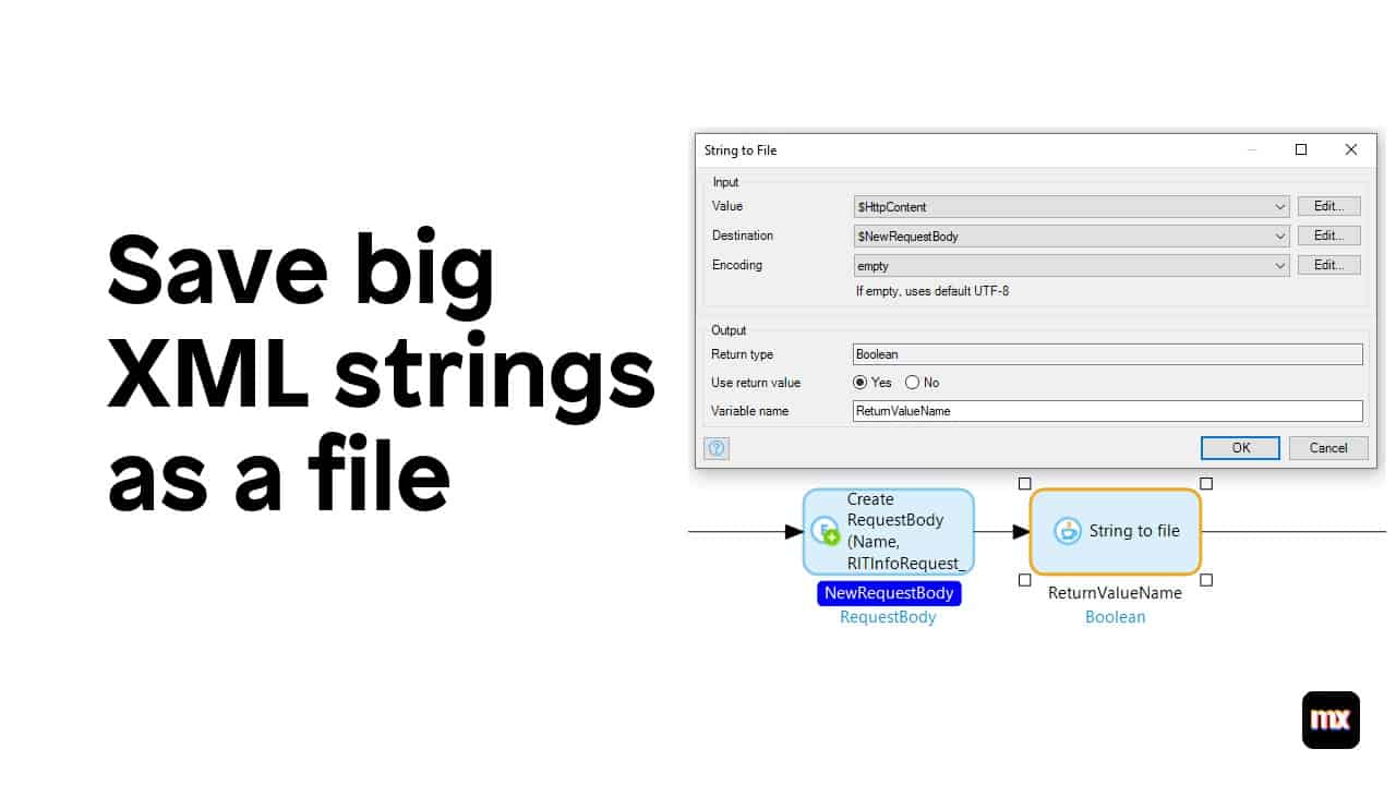 Save big XML strings as a file