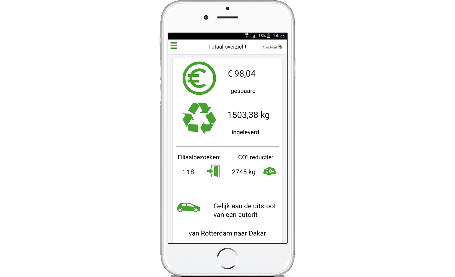Recycling App Screenshot made with the Mendix Low-code Platform