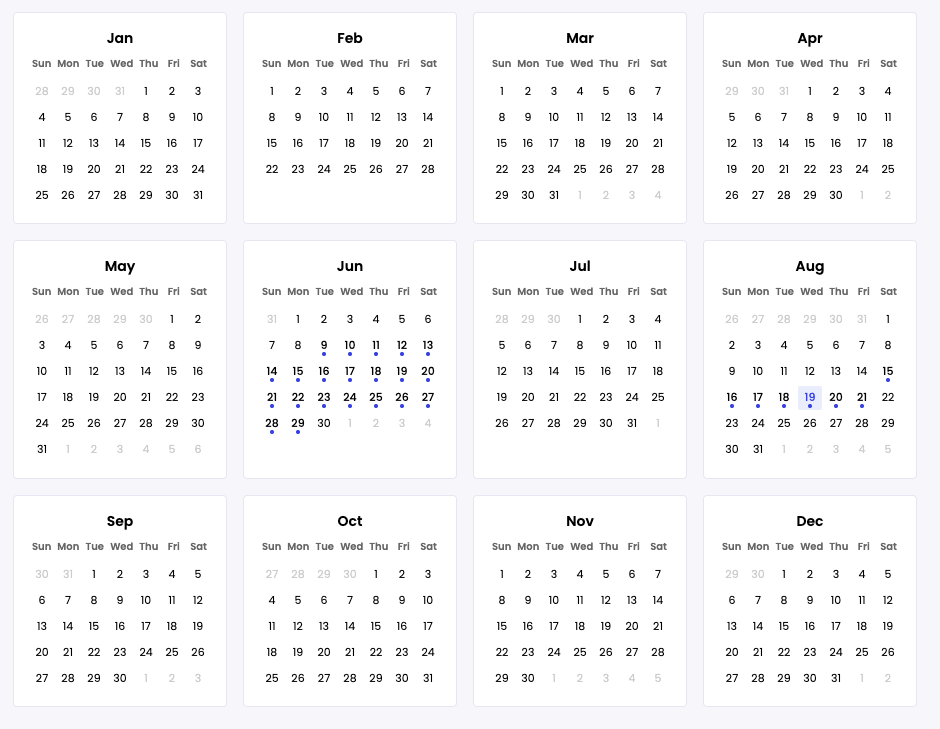 Image montrant un calendrier
