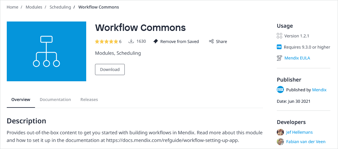 Workflow Commons module